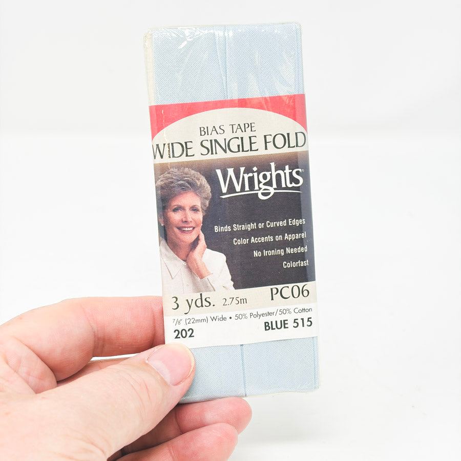 Wrights Bias Tape Wide Single Fold (Blue)