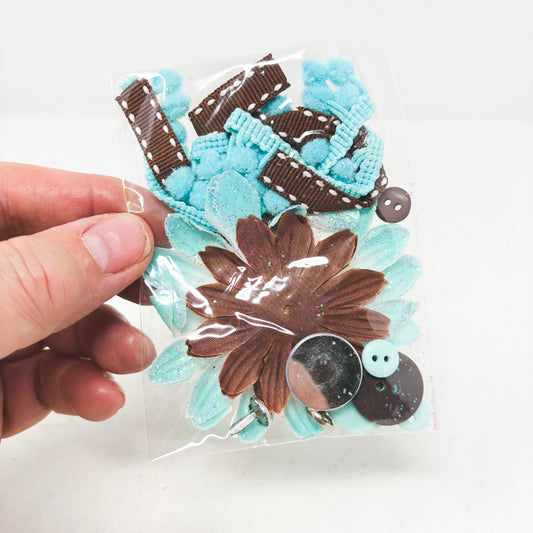 Blue and Brown Embellishment Bundle