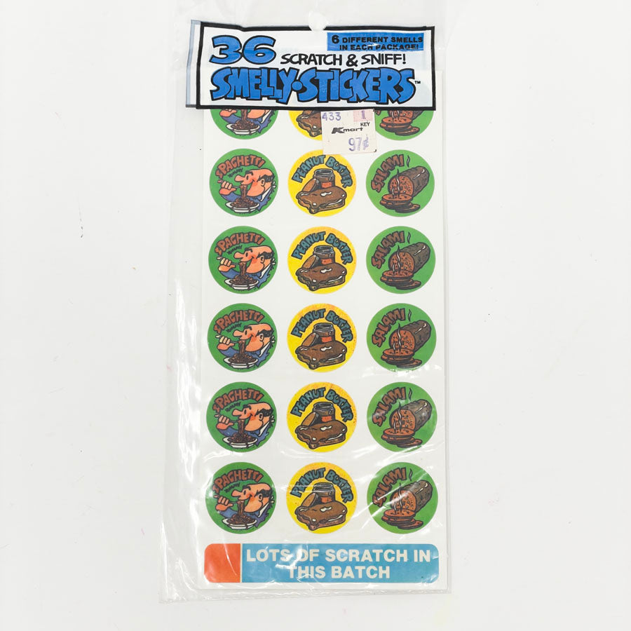 Gordy International Scratch & Sniff Smelly Vintage Stickers - 1982 - Spaghetti, etc.