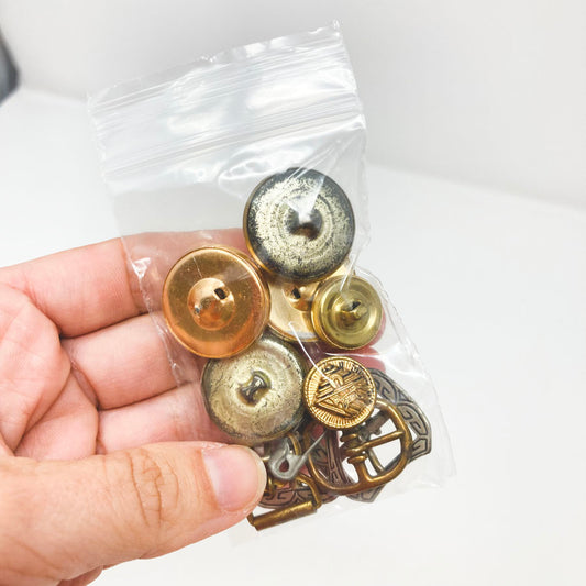 Small Bag of Metal Buckles and Buttons