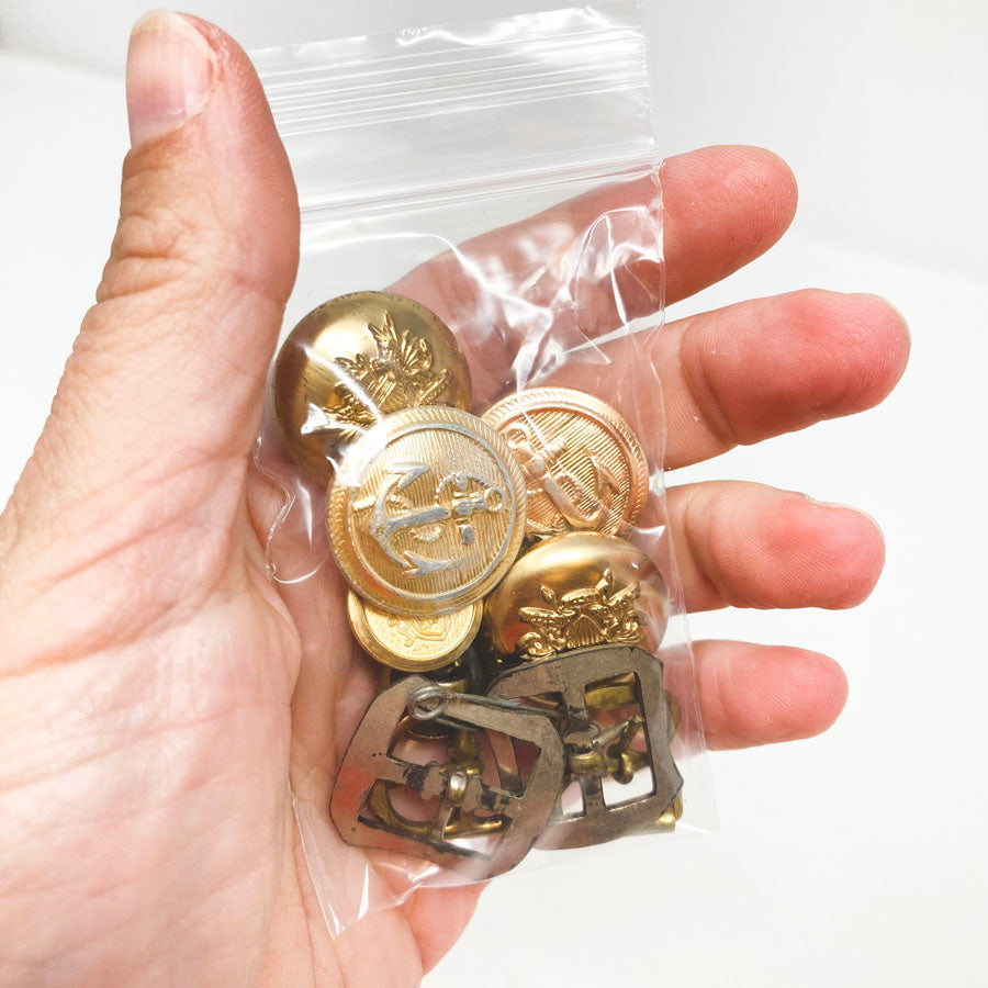 Small Bag of Metal Buckles and Buttons