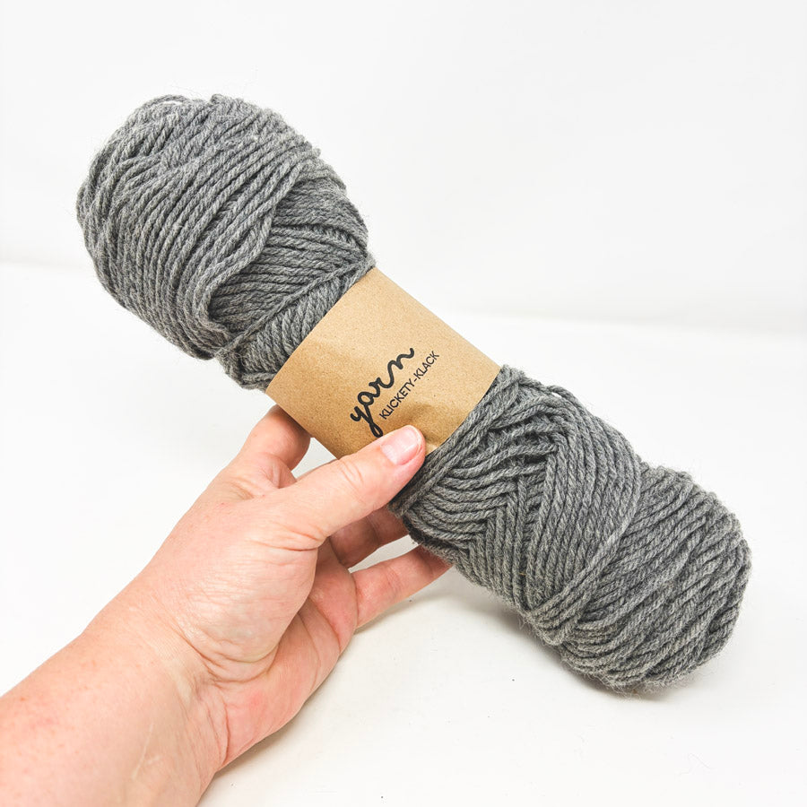 Heather Gray Wool/Wool Blend Yarn - No Label