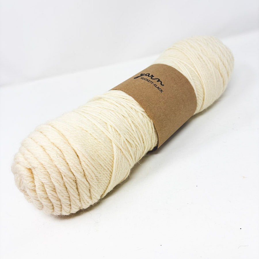 Cream Wool/Wool Blend Yarn - No Label