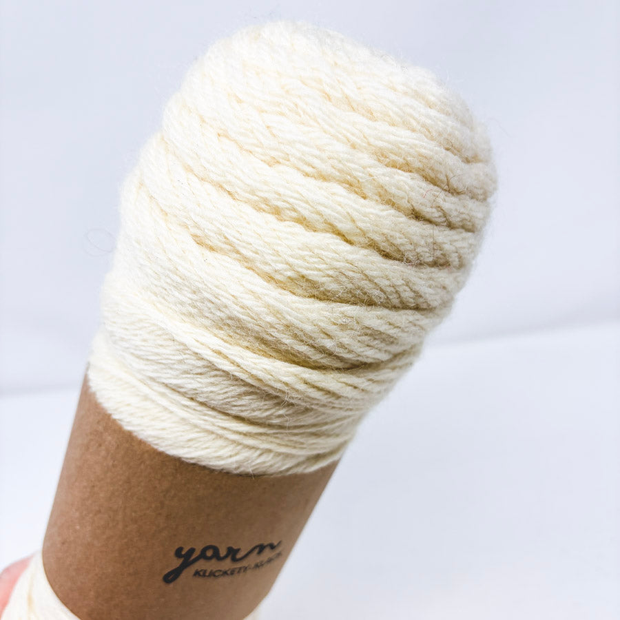 Cream Wool/Wool Blend Yarn - No Label