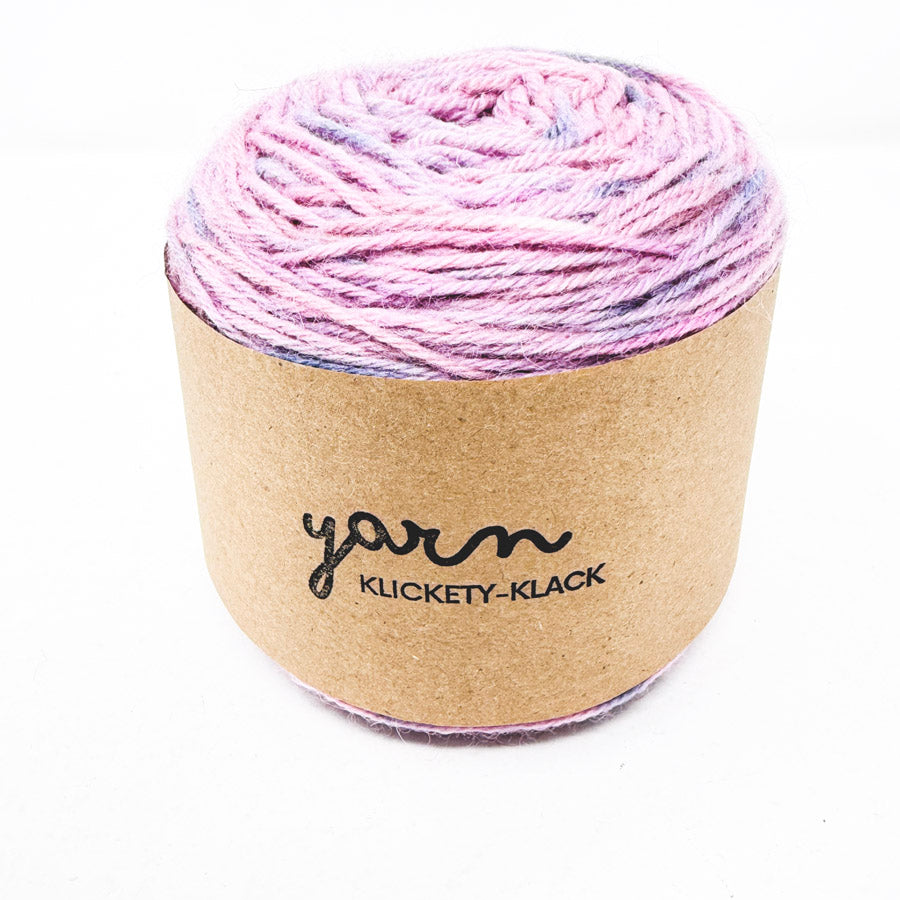 Pink/Purple Variegated Wool/Acrylic Blend Yarn - No Label