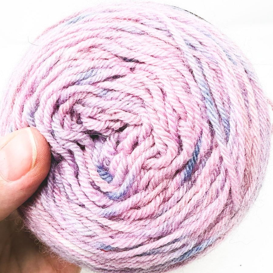 Pink/Purple Variegated Wool/Acrylic Blend Yarn - No Label