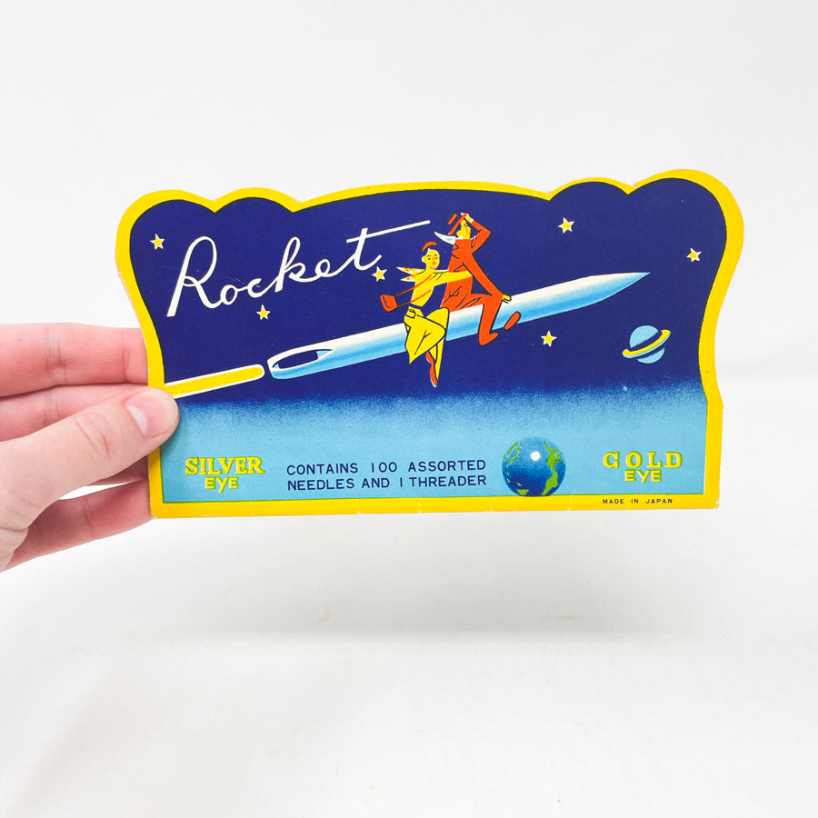 Vintage Rocket Assorted Needles & Threader