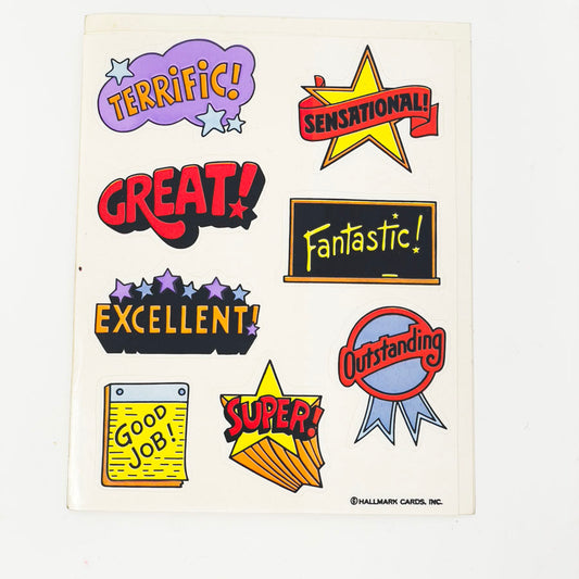 Vintage 1980s Hallmark Sticker Sheet - Teacher Sayings (3)
