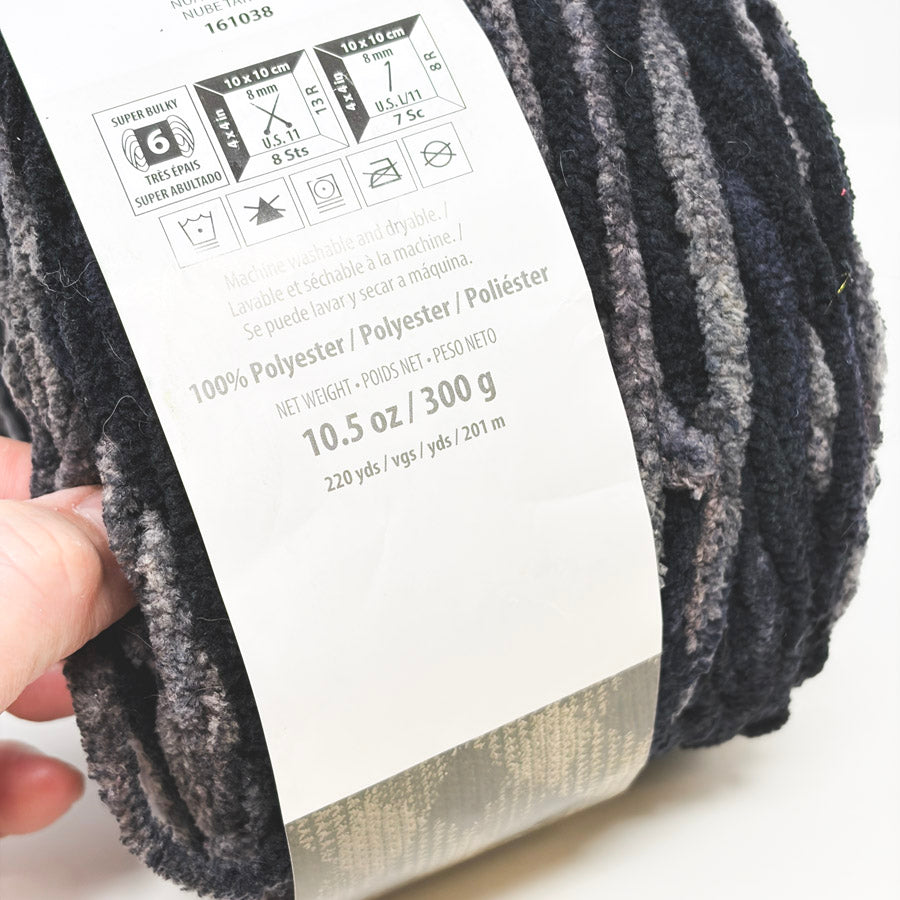 Bernat Blanket Color Pooling Chenille Yarn - Cloud Tartan