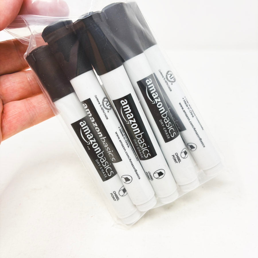 Amazon Basic Black Dry Erase Markers (8)