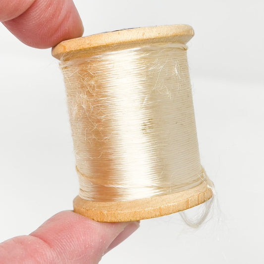 Vintage Wood Spool Soie Ovale Artificielle Thread
