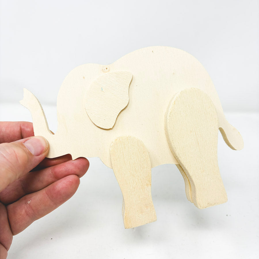 Standing Wood Elephant (Marked)