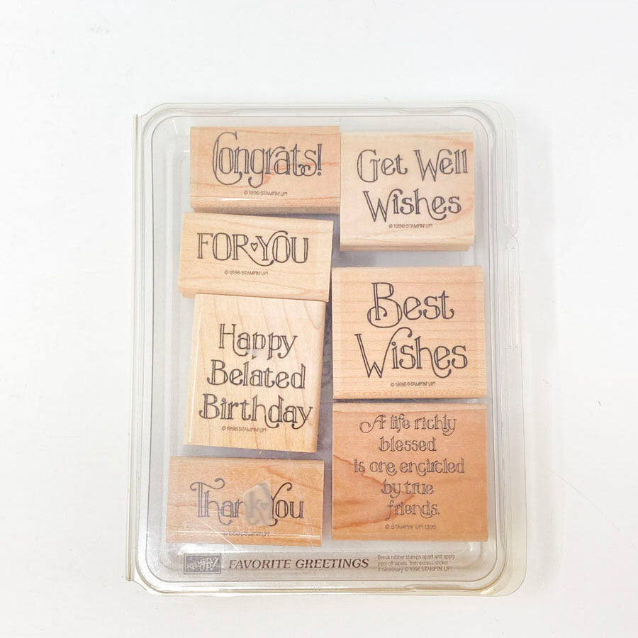 Favorite Greetings - Stampin' Up Wood Stamp Set