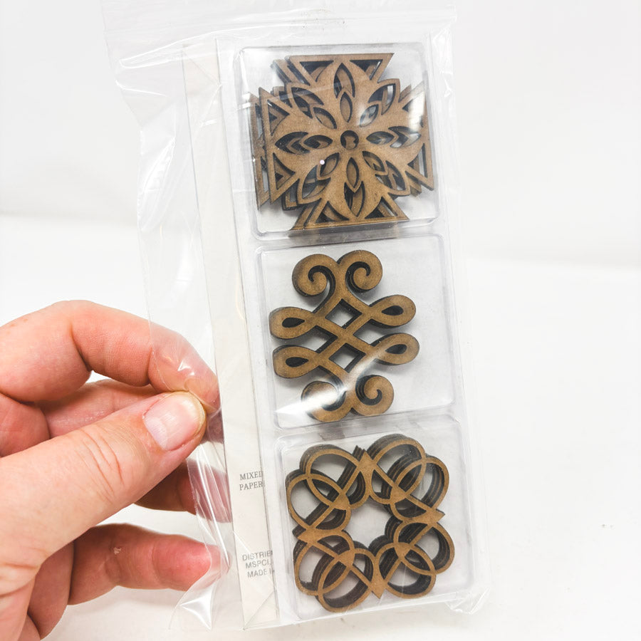 Bundle of Laser Cut Wood Knots and Birds