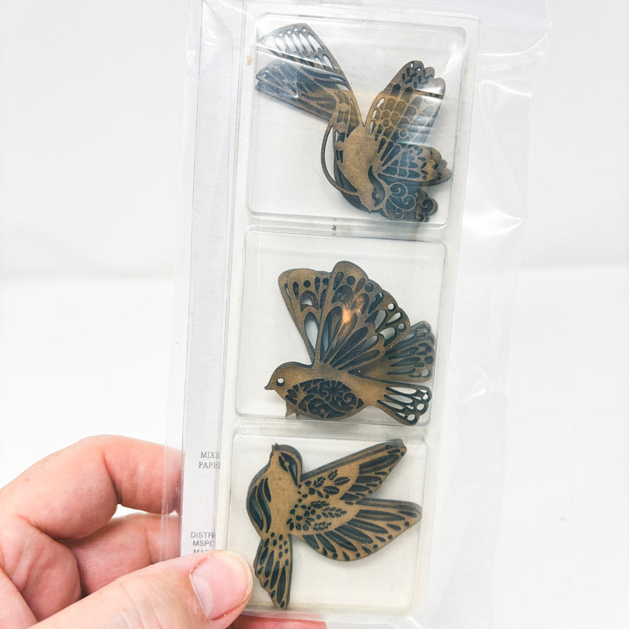 Bundle of Laser Cut Wood Knots and Birds
