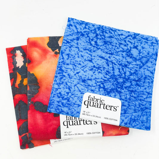 Red and Blue Fabric Quarter Bundle