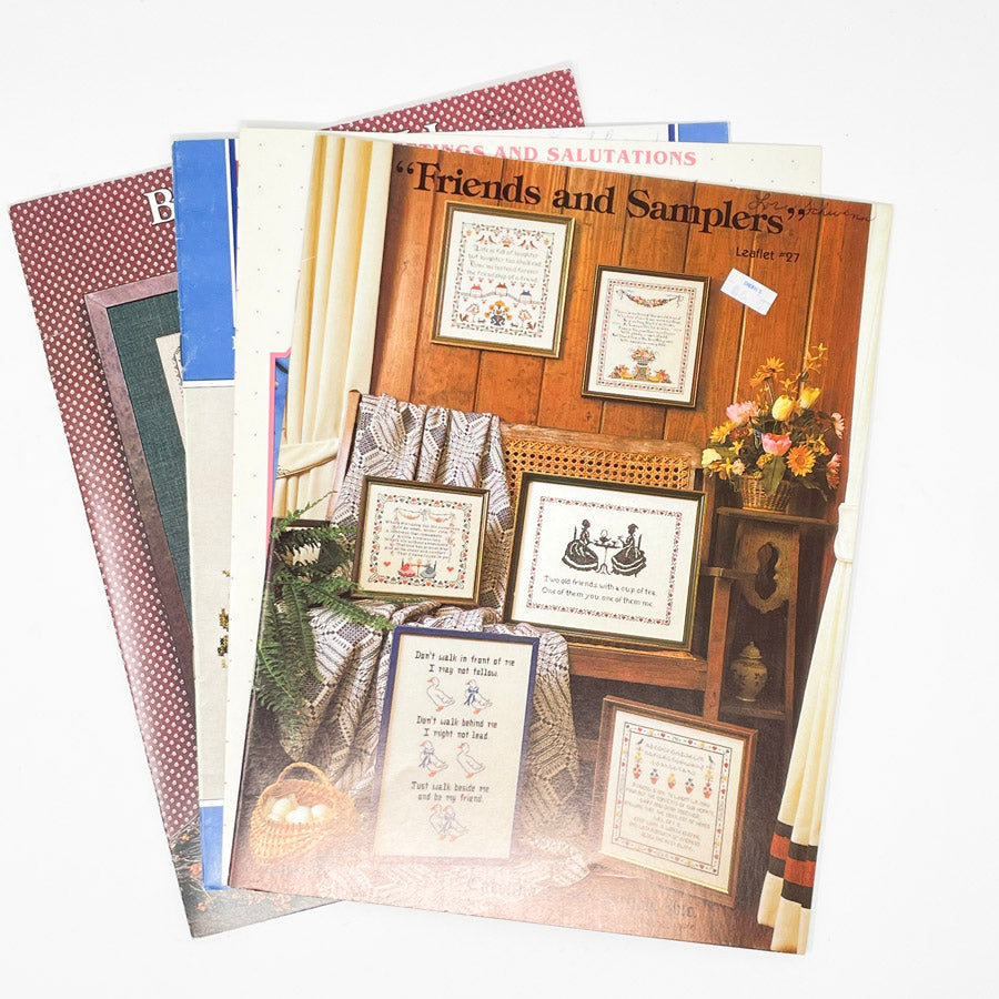 1980s Vintage Cross Stitch Pattern Bundle - Sampler