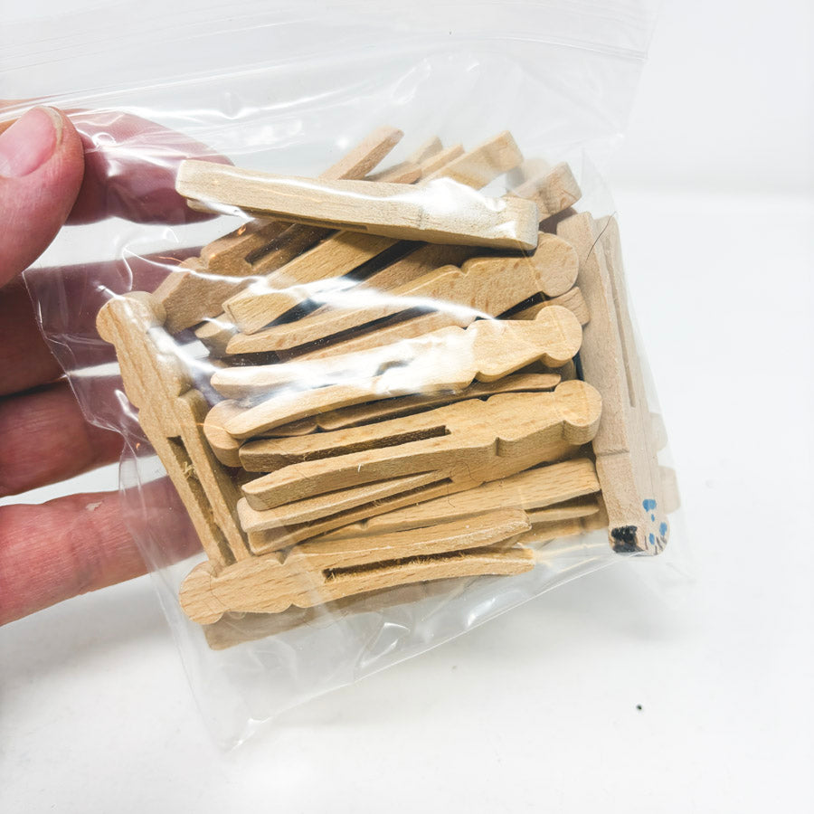 Bundle of All Wood Mini Clothespins