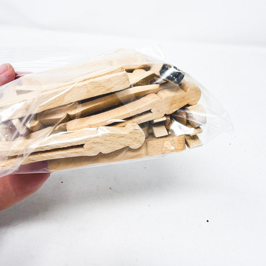 Bundle of All Wood Mini Clothespins