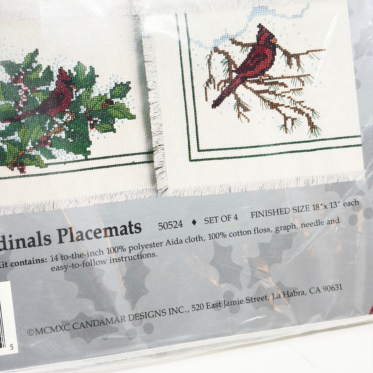 Something Special- Cardinals Placemats Cross Stitch Kit