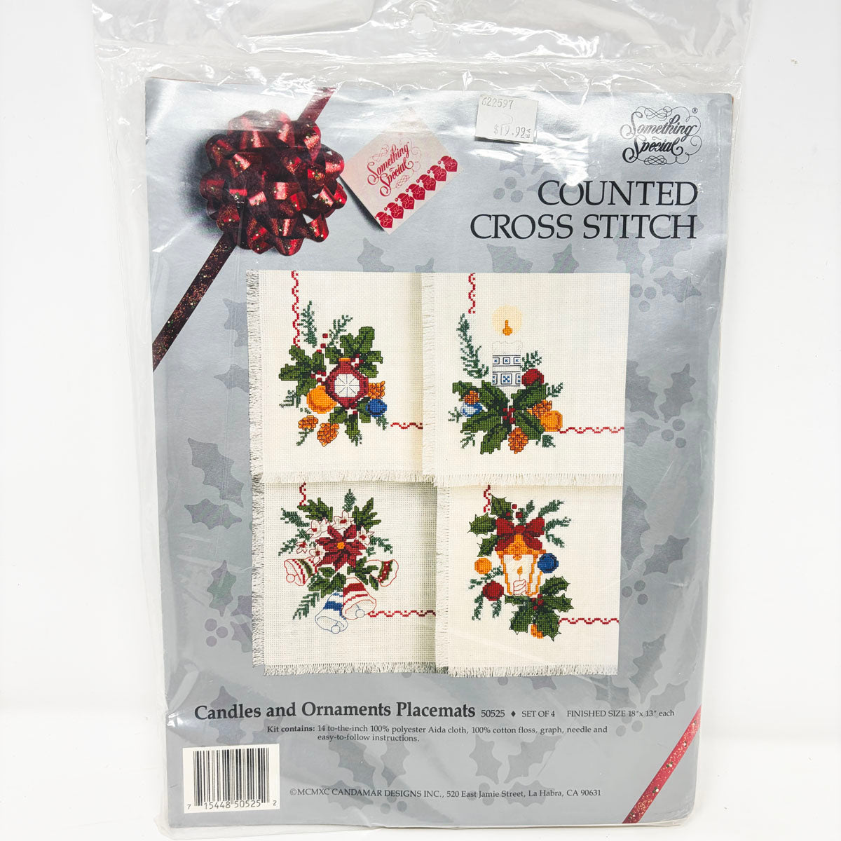 Something Special- Candles and Ornaments Placemats Cross Stitch Kit