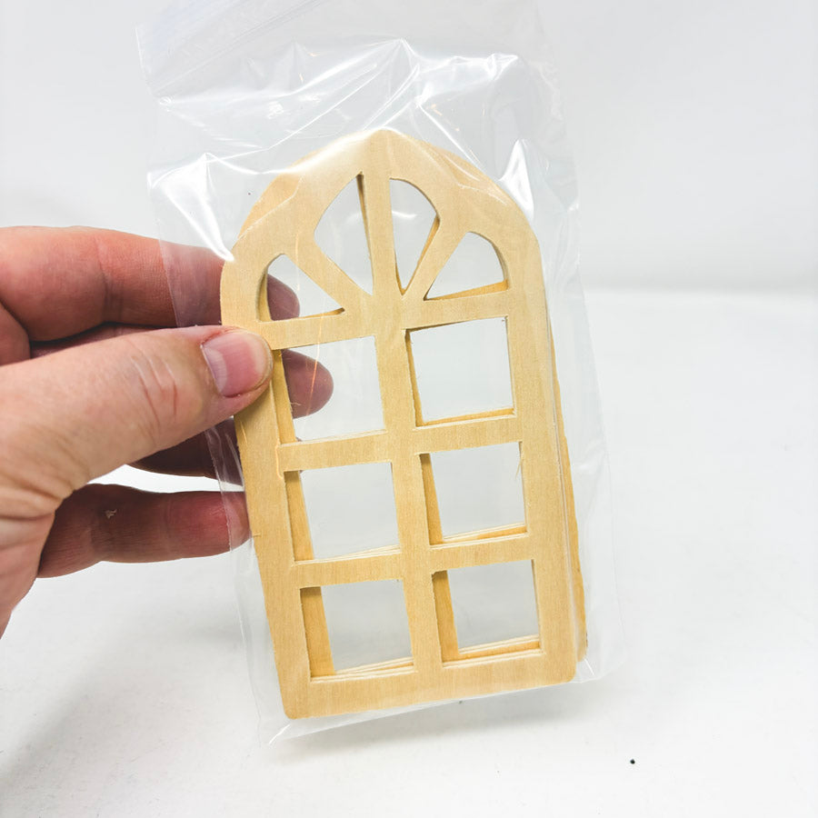 Two Wood Dollhouse Windows