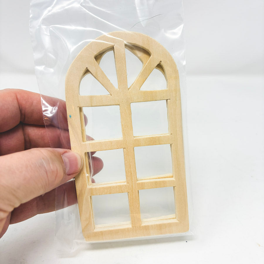 Two Wood Dollhouse Windows