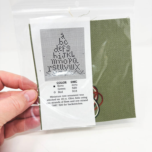 Alphabet Miniture Christmas Tree Ornament Cross Stitch Kit