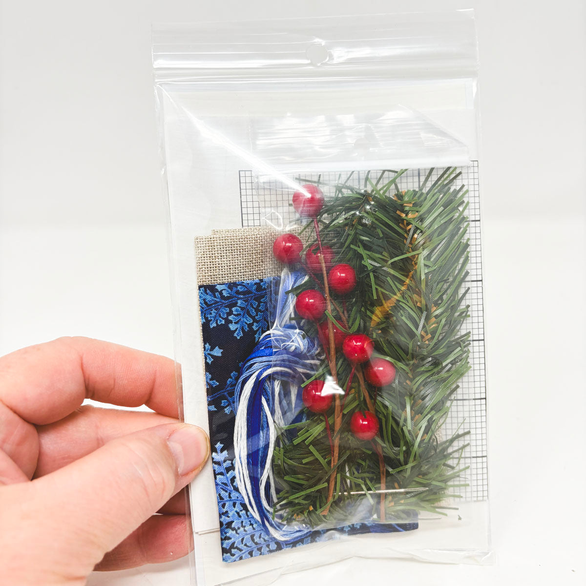 Linen Stocking- White Christmas