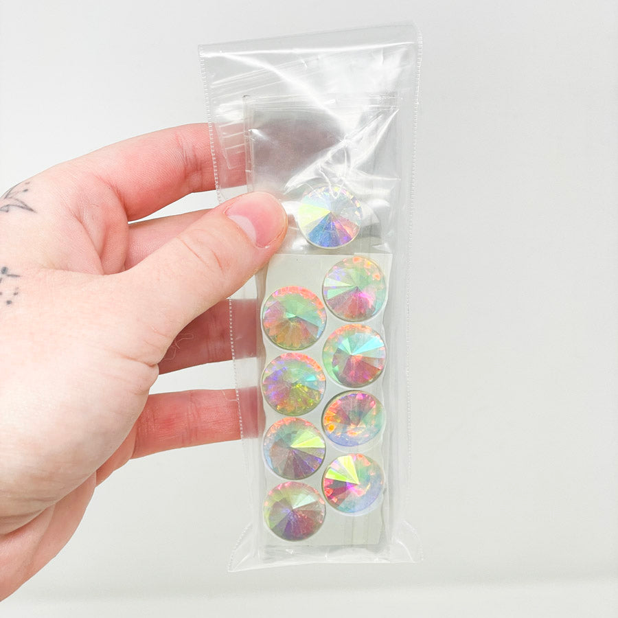 Iridescent Round Crafting Jewels 1/2" diameter