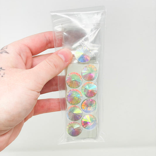 Iridescent Round Crafting Jewels 1/2" diameter
