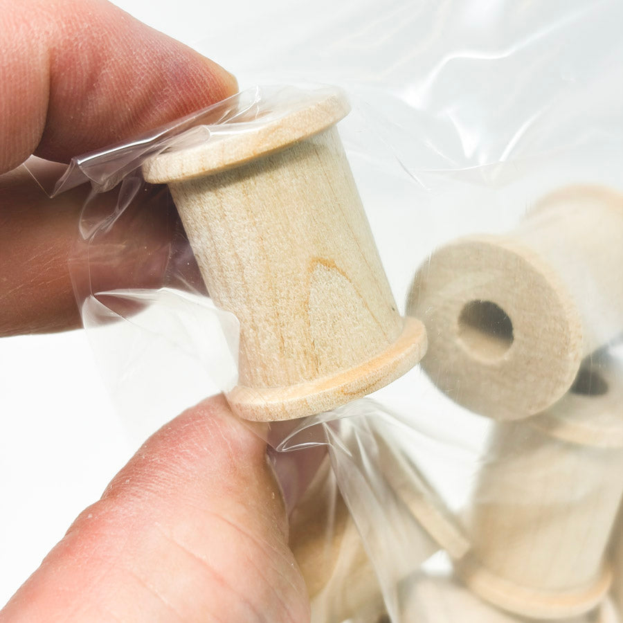 Six Unfinished Wood Spools