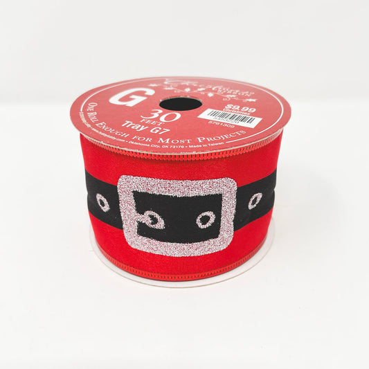 Santa Suit Wire Edge Ribbon