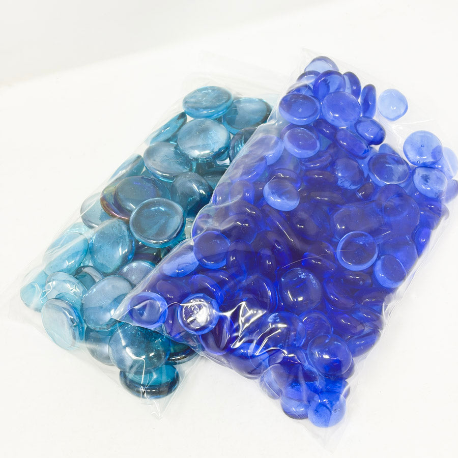 Blue Flat Glass Marbles (1)