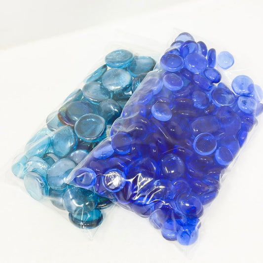 Blue Flat Glass Marbles (1)