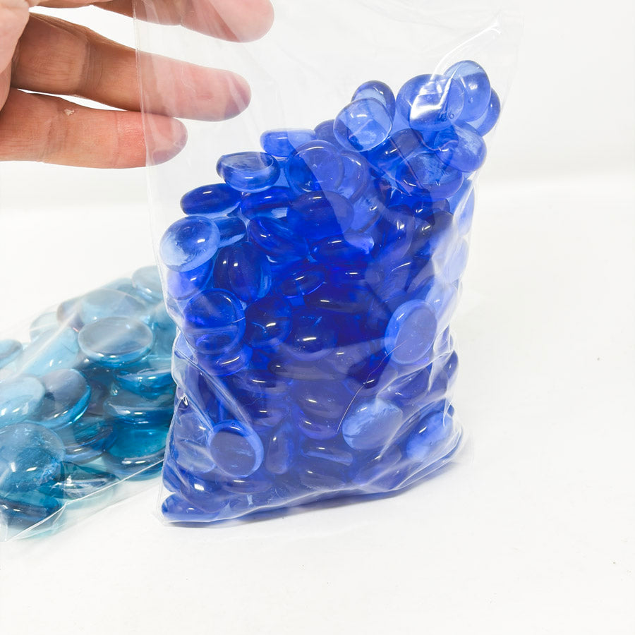Blue Flat Glass Marbles (1)