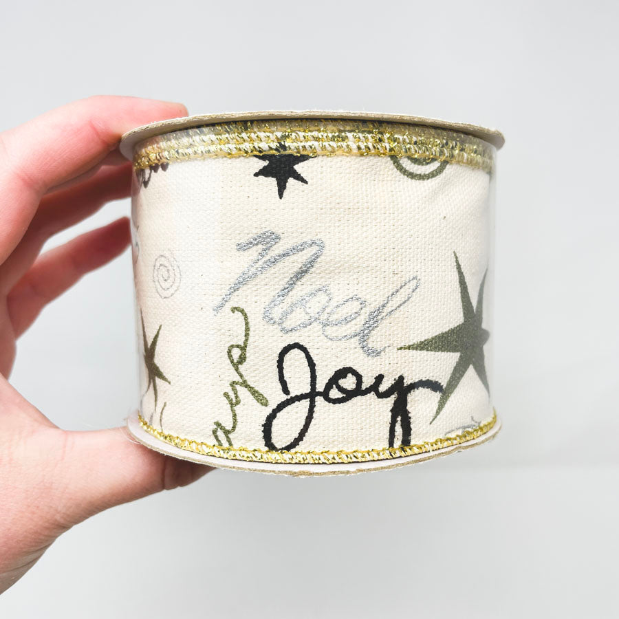 Canvas and Glitter Holiday Ribbon