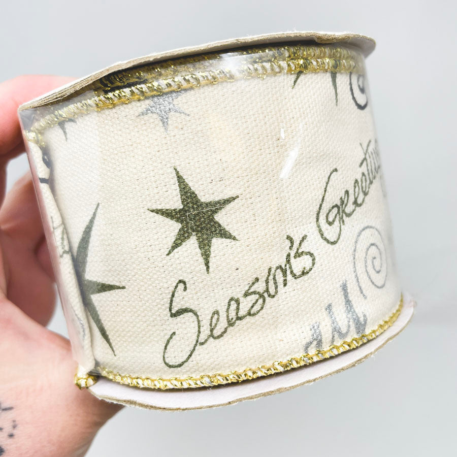 Canvas and Glitter Holiday Ribbon
