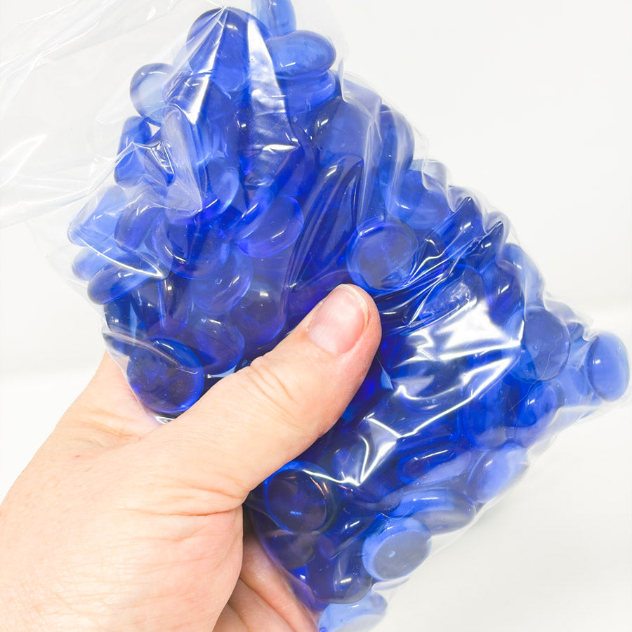 Blue Flat Glass Marbles (1)