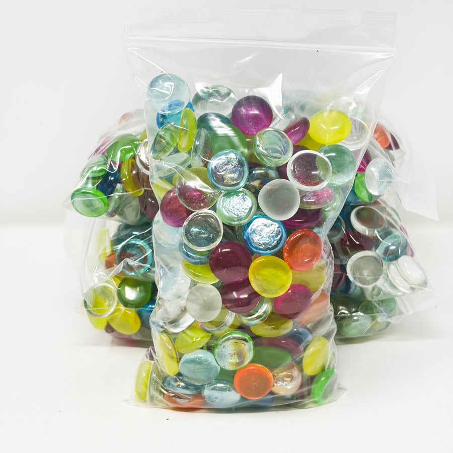 Mixed Color Flat Glass Marbles (1)