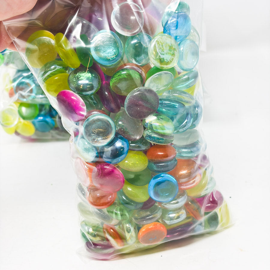 Mixed Color Flat Glass Marbles (1)