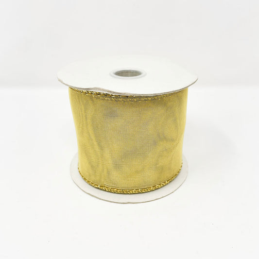 Metallic Gold Sheer Wire Edged Ribbon