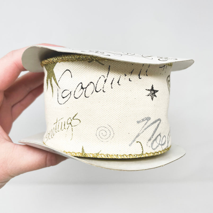 Canvas and Glitter Holiday Ribbon