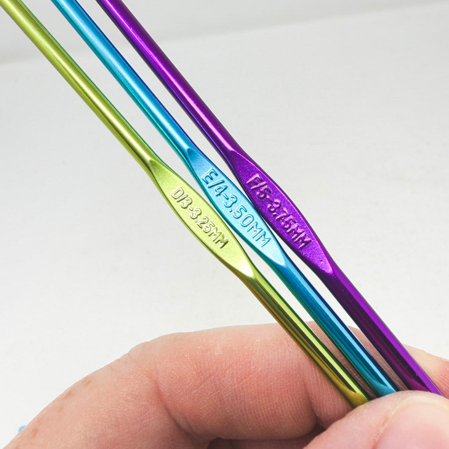 9 Piece Aluminum Crochet Hook Set