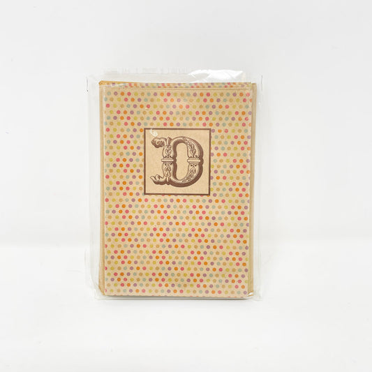 Monogram "D' Kraft Cards and Envelopes - 10ct