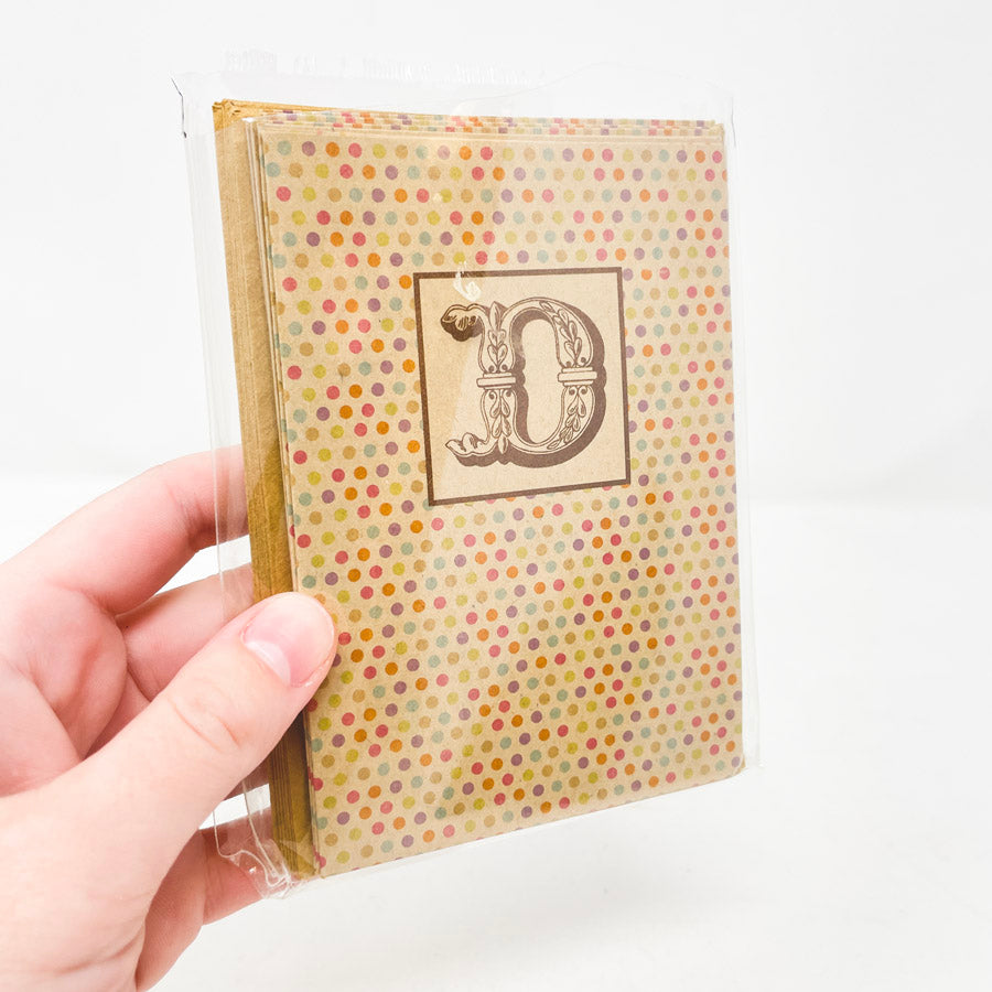 Monogram "D' Kraft Cards and Envelopes - 10ct