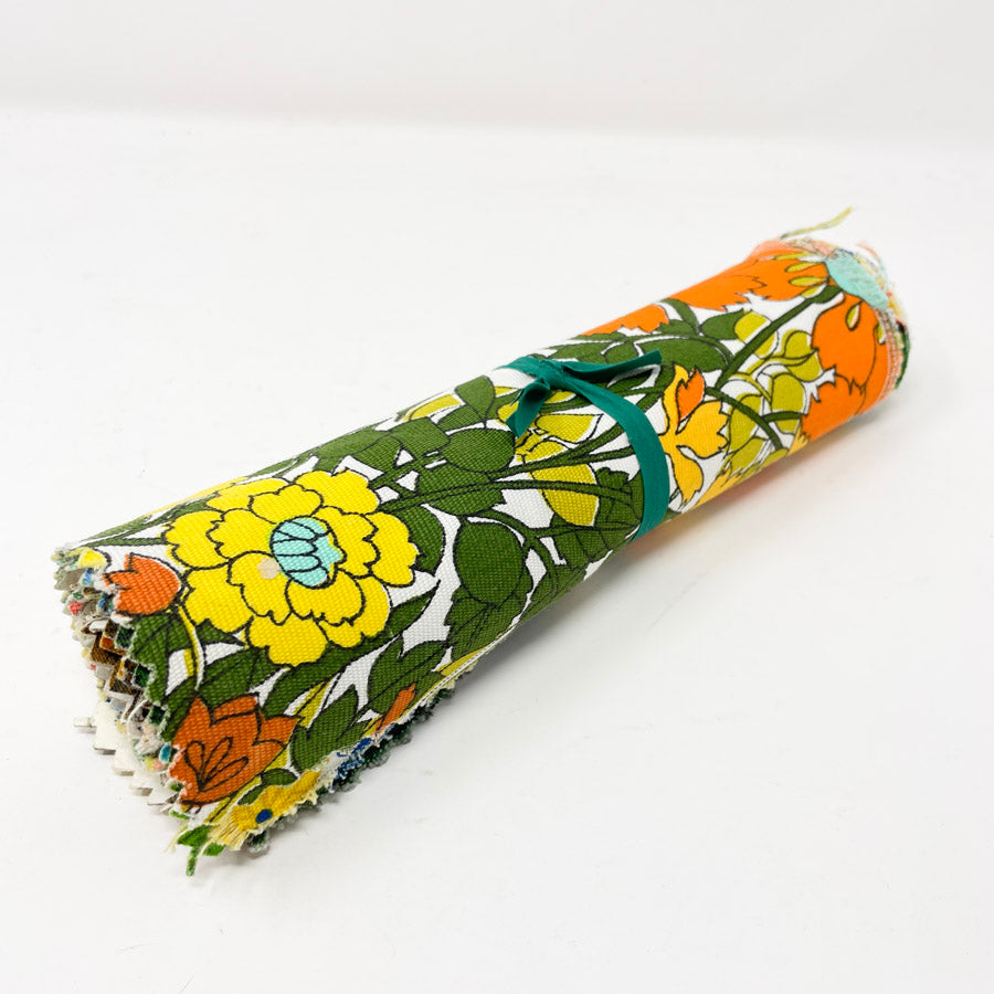 Floral Mod Vintage Upholstery Sample Bundle - 12" x 10"