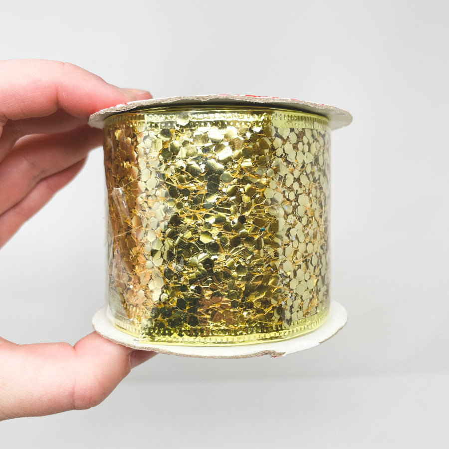 Gold Glitter Ribbon by Christmas House