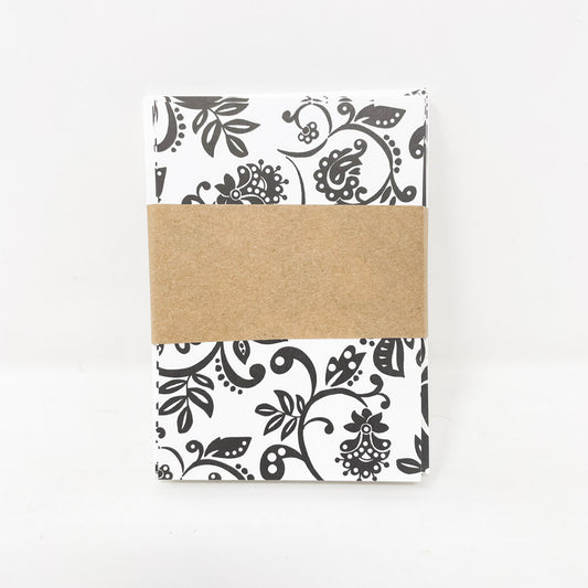 Black and White Floral Notecards and Envelopes Set - 18ct