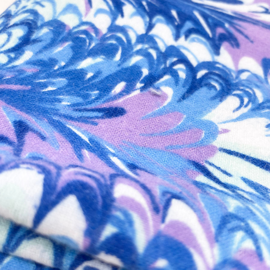 Blue & Purple Marbled Flannel Fabric - 40" x 50"